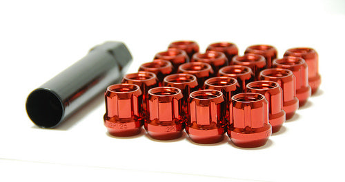 Wheel Mate Wheel Mate Muteki Open End Lug Nuts - Red 12x1.25 - Front View