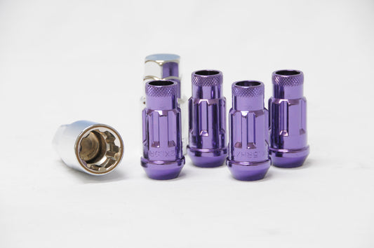 Wheel Mate Wheel Mate Muteki SR48 Open End Locking Lug Nut Set of 4 - Purple 12x1.25 48mm - Front View
