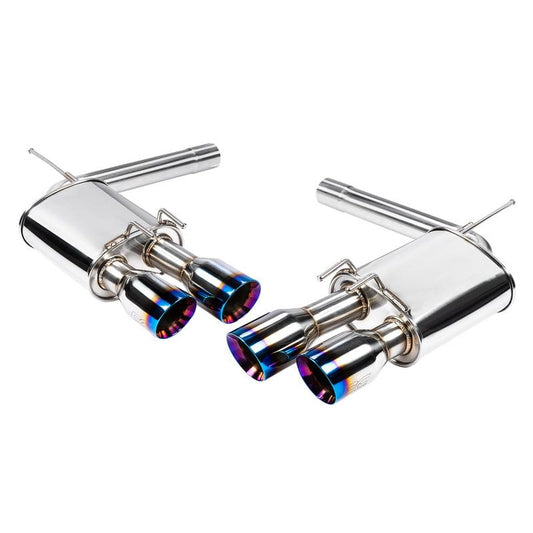 DC Sports Burnt Titanium Quad Exhaust Tips – Close-Up Showing Burn Tip Neo Like Finish